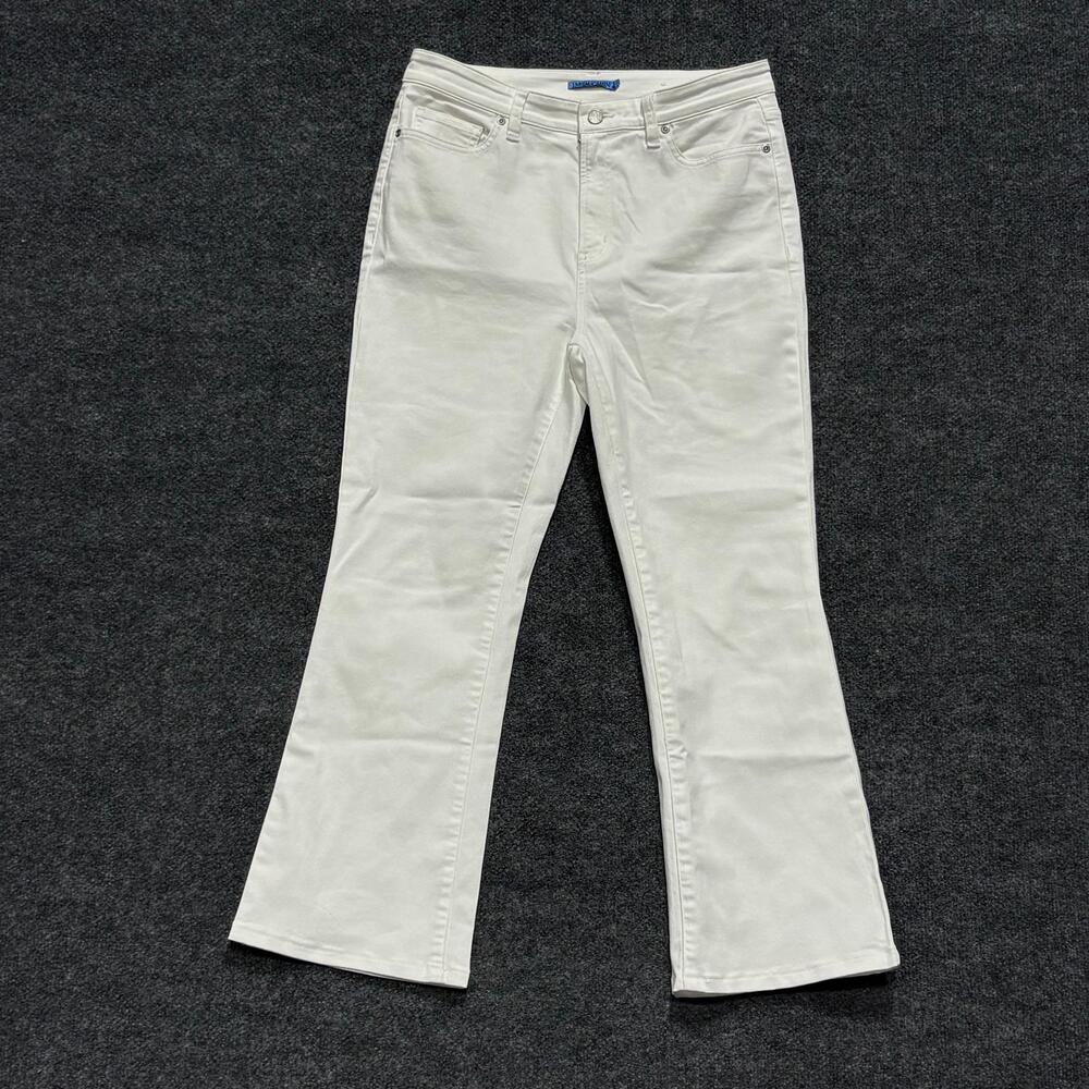J McLaughlin Jeans Womens 8 White High Rise Bootcut Stretch Denim Pants